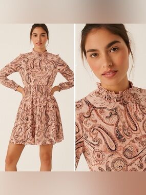 Anthropologie Cady tiered mock neck tunic dress size large